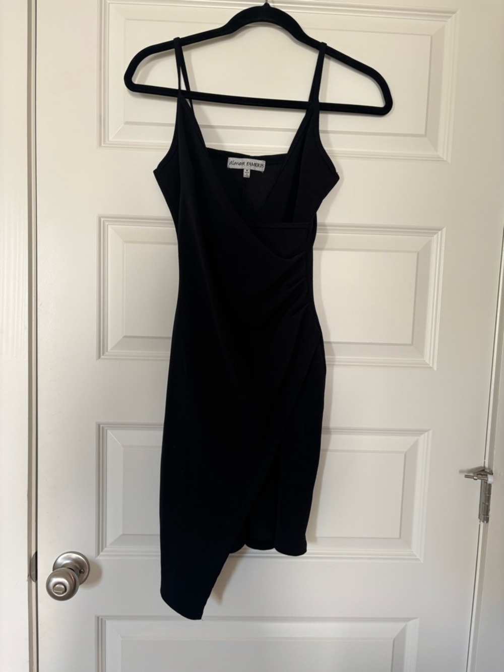 Almost Famous Black Asymmetrical Slip Dress